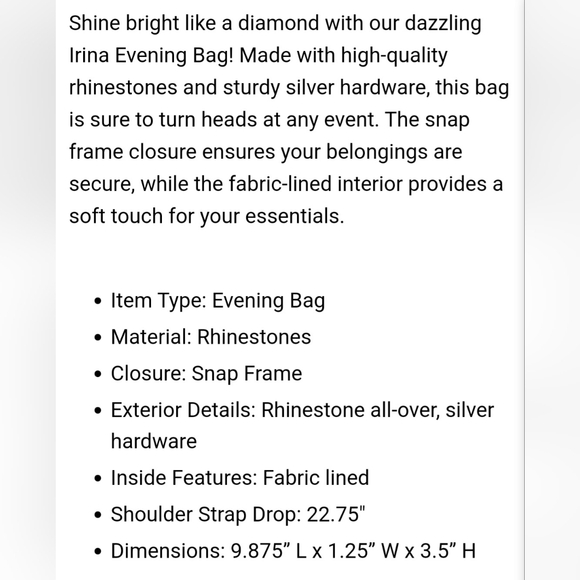 Urban Expressions Irina Rhinestone Crystal Mesh Evening Bag - Picture 12 of 14